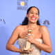 Tracee Ellis Ross poses with her Golden Globe Award for Best Actress—Television Series Musical or Comedy, for her role in Black-ish, in the press room at the 74th annual Golden Globe Awards on Jan. 8, 2017, at the Beverly Hilton Hotel in Beverly Hills, Calif.
ROBYN BECK/AFP/Getty Images